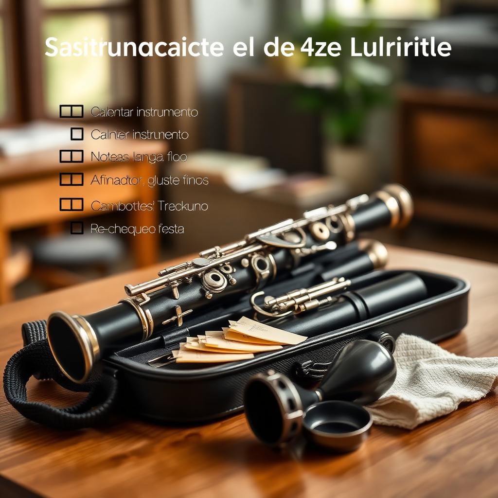 Clarinete: afinación del clarinete con cambios de temperatura — foto realista del clarinete