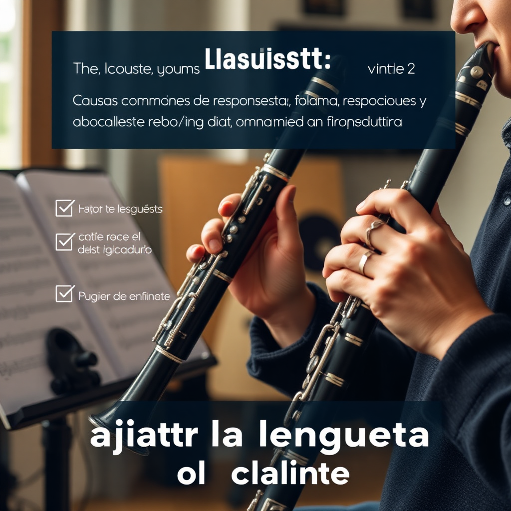 Clarinete: ajustar la lengüeta del clarinete — foto realista del clarinete