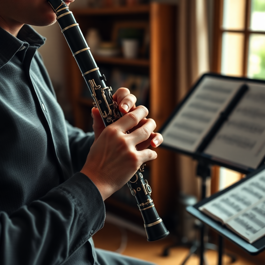 Clarinete: alineación de llaves del clarinete — foto realista del clarinete