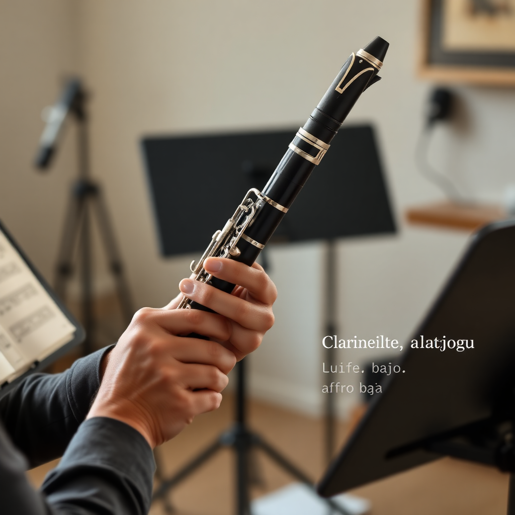 Clarinete: clarinete alto o bajo de afinación — foto realista del clarinete