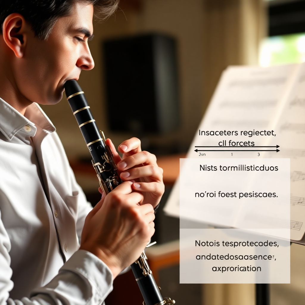 Clarinete: clarinete alto o bajo de afinación — foto realista del clarinete