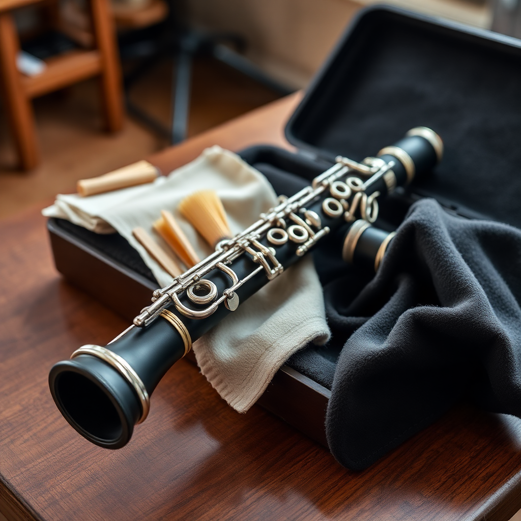 Clarinete: clarinete alto o bajo de afinación — foto realista del clarinete