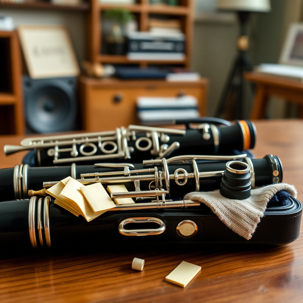 Clarinete: clarinete de resina vs madera — foto realista del clarinete