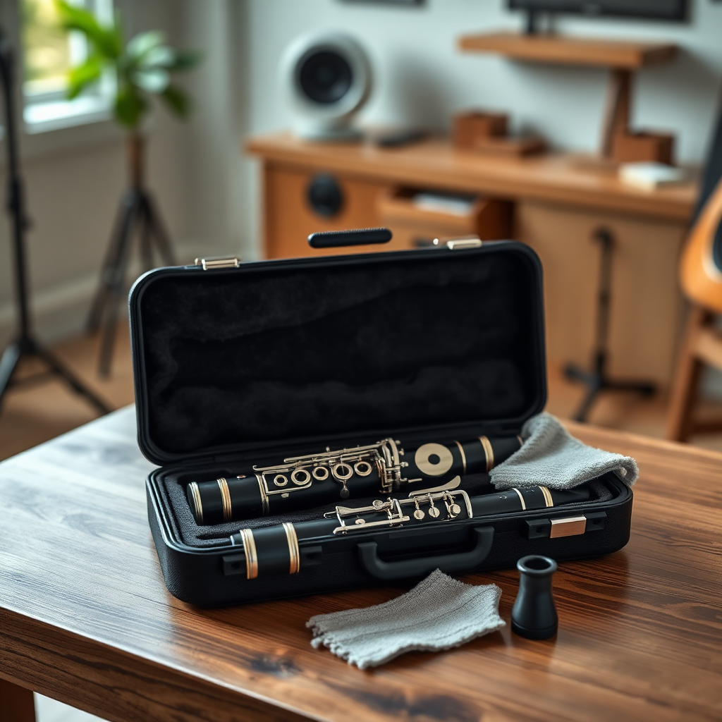 Clarinete: clarinete de resina vs madera — foto realista del clarinete