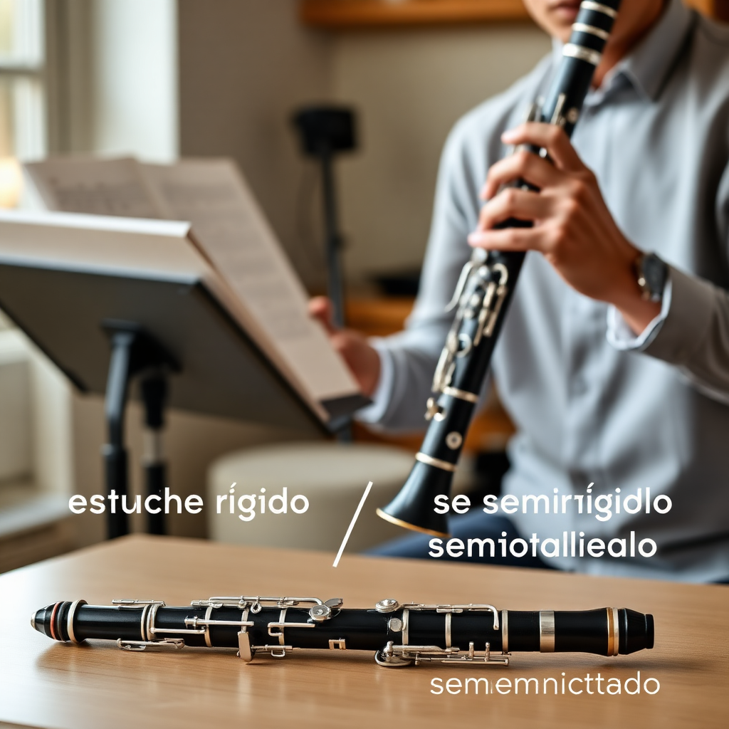 Clarinete: estuche para clarinete rígido o semirrígido — foto realista del clarinete