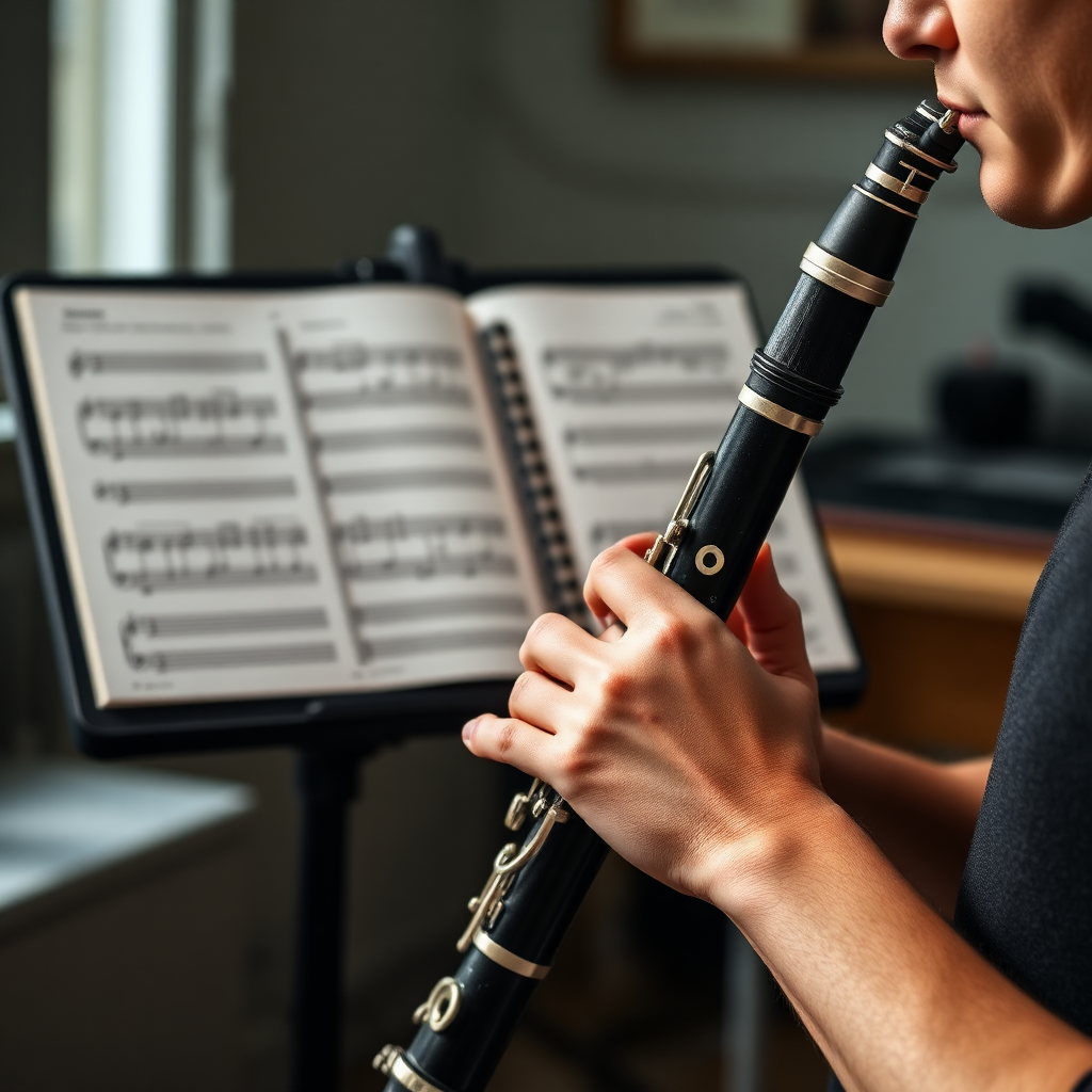 Clarinete: fraseo en el clarinete — foto realista del clarinete