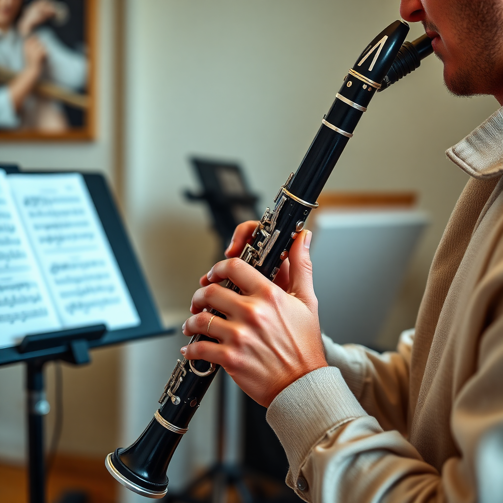 Clarinete: tocar en ensamble con clarinete — foto realista del clarinete