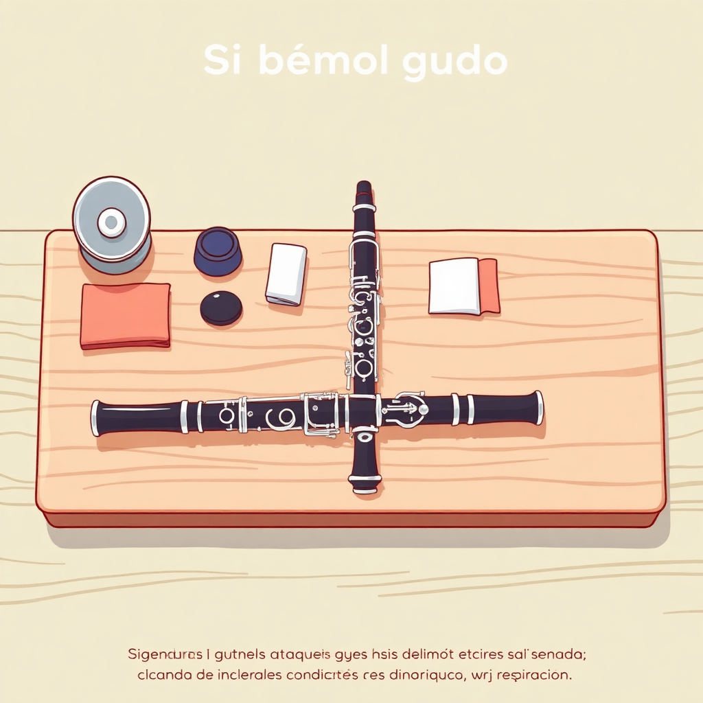 Clarinete: si bemol agudo clarinete digitación — accesorios y mantenimiento (cartoon)