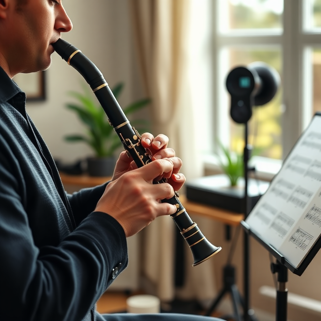 Clarinete: vibrato en el clarinete — foto realista del clarinete