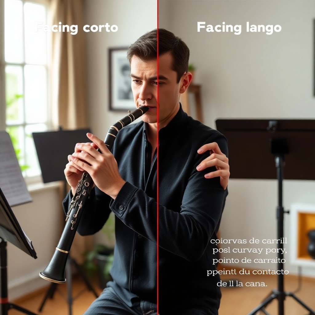 Clarinete: apertura y facing boquilla clarinete — foto realista del clarinete