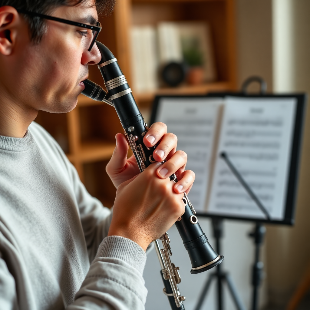 Clarinete: apertura y facing boquilla clarinete — foto realista del clarinete