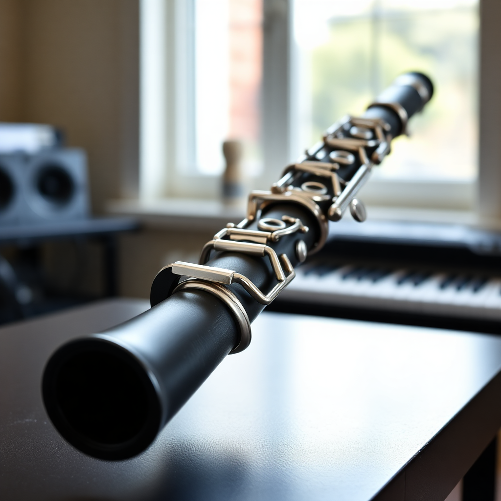 Clarinete: apoyo del pulgar derecho clarinete — foto realista del clarinete
