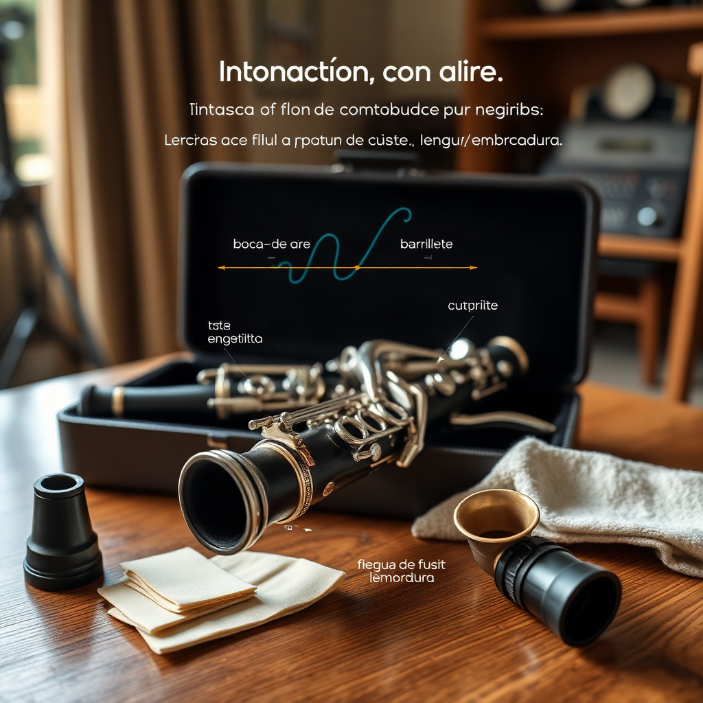 Clarinete: intonación en el clarinete por registros — foto realista del clarinete