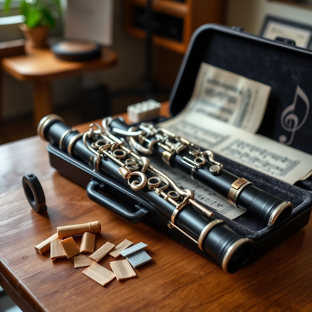 Clarinete: lectura transpuesta clarinete si bemol y la — foto realista del clarinete