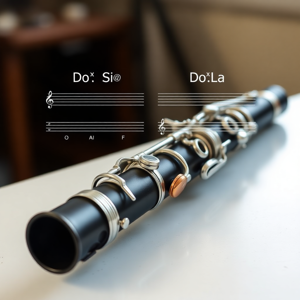 Clarinete: lectura transpuesta clarinete si bemol y la — foto realista del clarinete