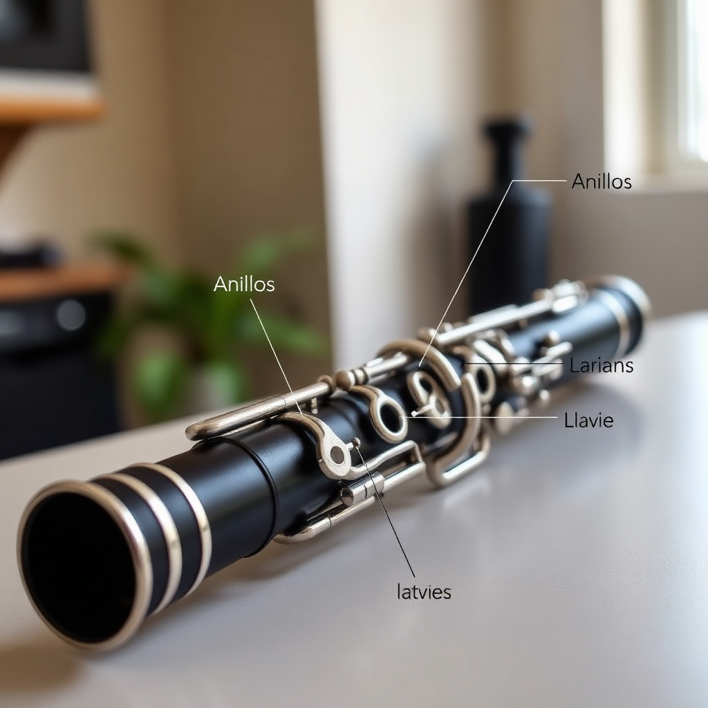 Clarinete: llaves del clarinete nombres — foto realista del clarinete