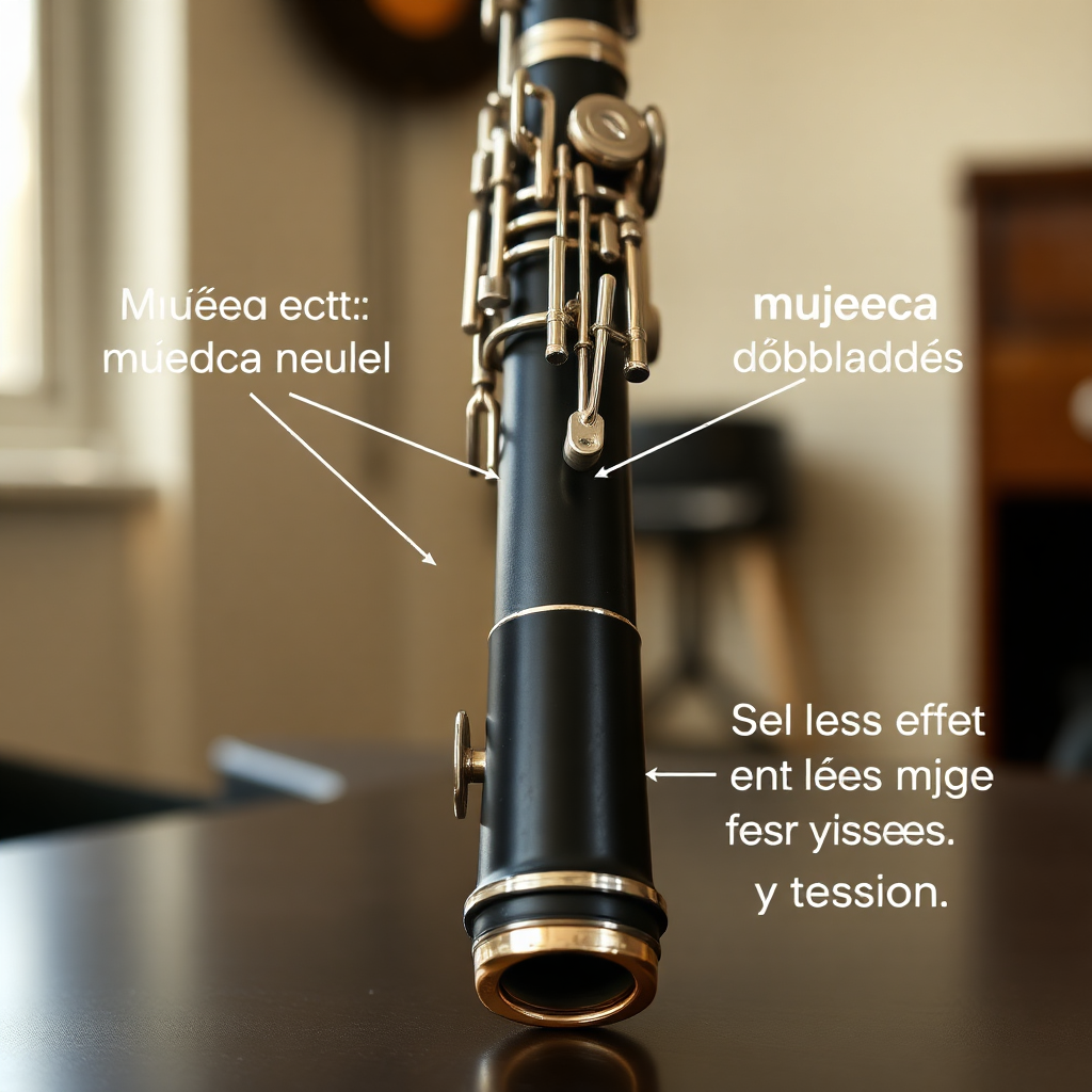 Clarinete: colocación de la mano izquierda en el clarinete — foto realista del clarinete