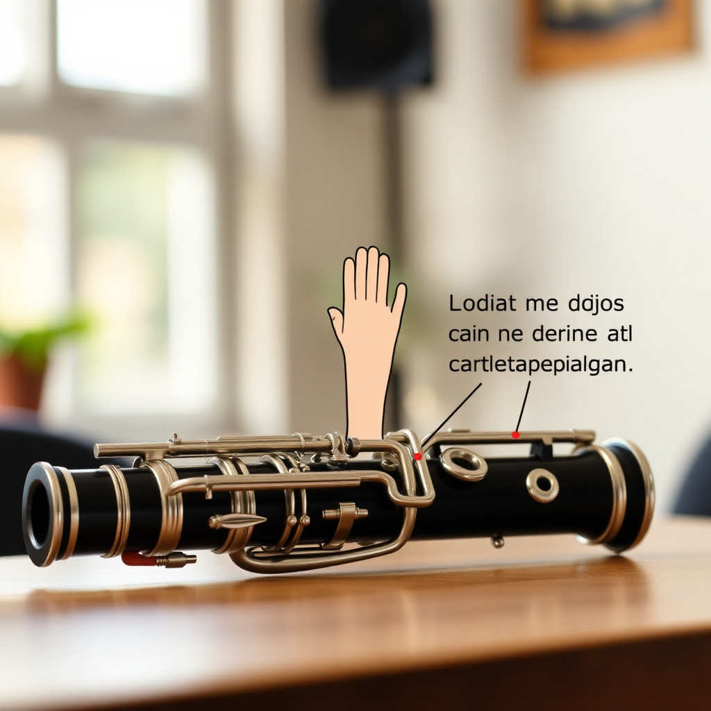 Clarinete: postura para tocar clarinete — foto realista del clarinete